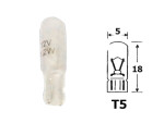 Spuldze ar stikla pamatni 12v t5, w2x4,6d