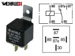 Relejs 12v 20/30a, 87a ar 5 spailēm., ar stiprinājumu, Wehrle 12v
