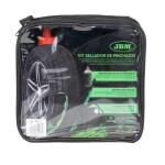riepu remonta komplekts - līdzeklis 500ml + kompresors 12v + soma ar slēdzeni utt