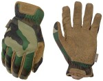 Mechanix fastfit® Woodland Camo cimdi, 0,6 mm plaukstas daļa, skārienjutīgs ekrāns