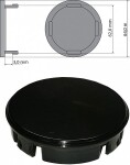 vāciņš 64mm (bez logotipa), melns, Volvo oe diskam (oe-nr: 307-48052)