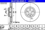 ATE  Bremžu diski 24.0130-0243.1