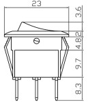 apaļš slēdzis ar zaļu led 10a 12v 20mm 1 pols