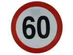ātruma ierobežojuma zīmes uzlīme 60km/h (diametrs 20 cm, atstarotājs)