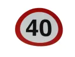 ātruma ierobežojuma zīmes uzlīme 40km/h (diametrs 20 cm, )